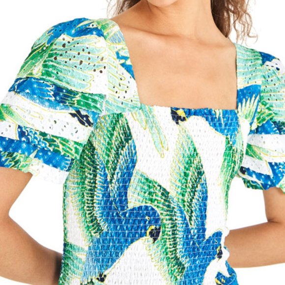 Farm Rio Araras Mini Dress Tropical Birds Stretchy NWT - Picture 3 of 13